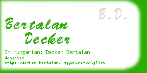 bertalan decker business card